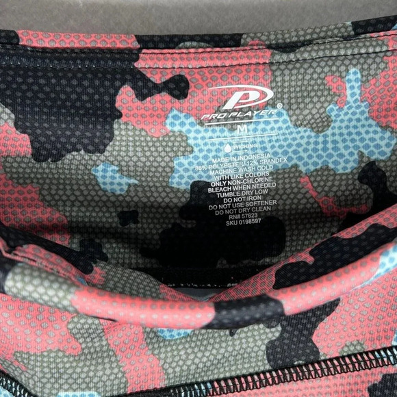 Pro Player Leggings Womens Sz M Wicking Camo Compression Athletic Pink Gray - Picture 8 of 10